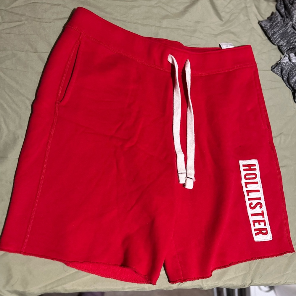 Hollister Bold Red Shorts with Logo